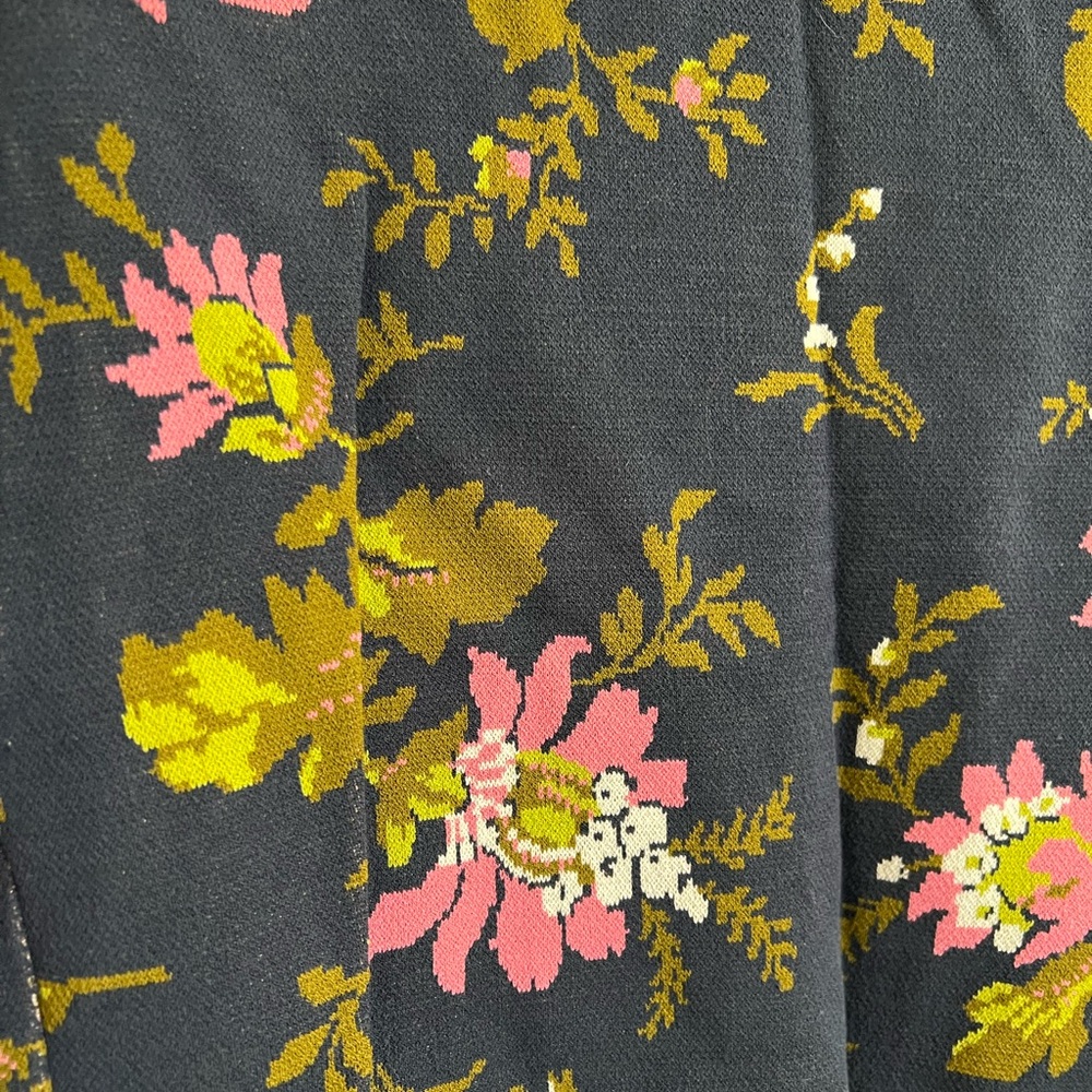 Ann Taylor Navy Crewneck Sweater with Pink Floral Pattern - Picture 6 of 8